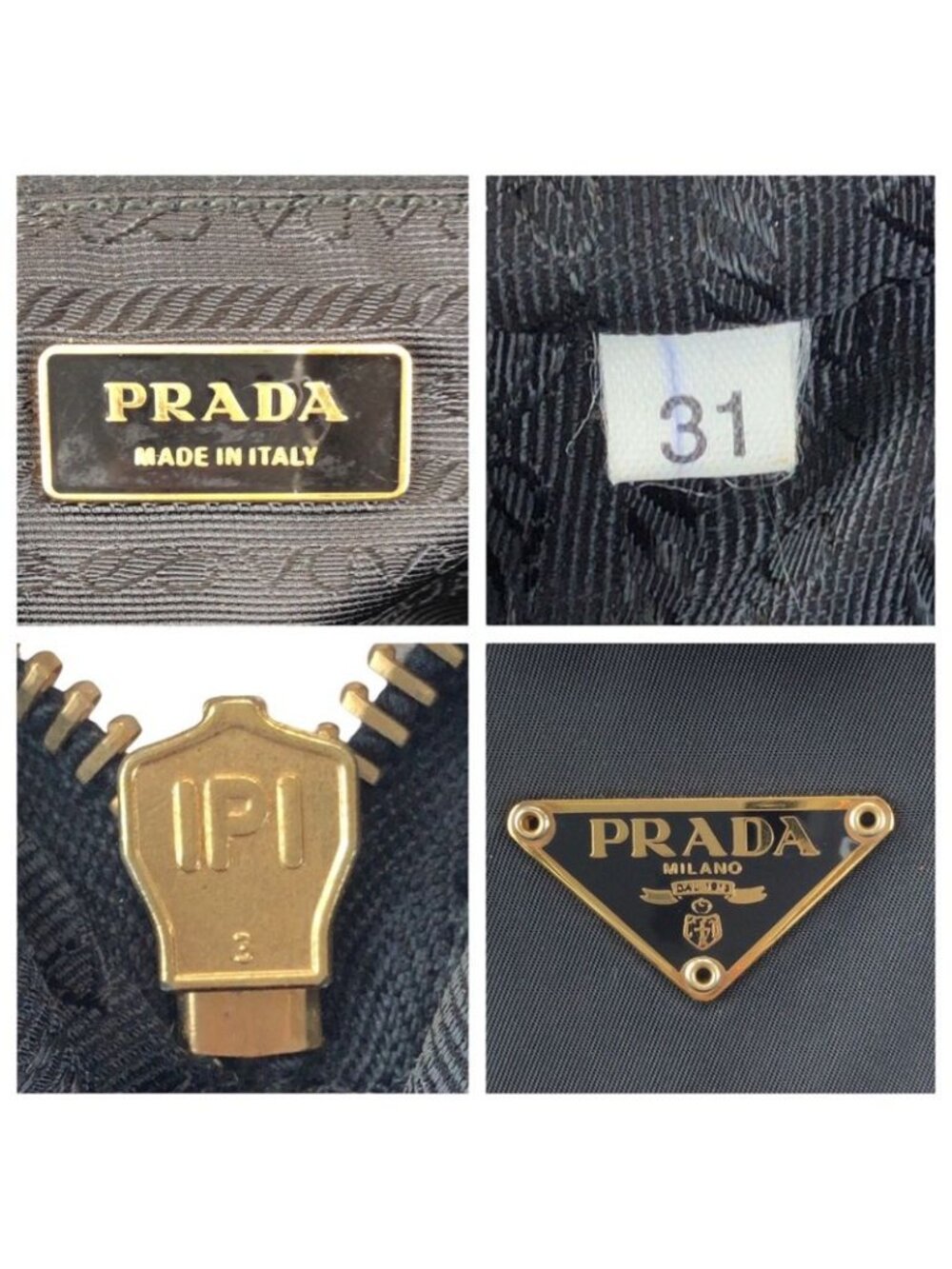 Prada Tessuto Black Gold Nylon Tote Mini Boston Bag - Picture 4 of 9